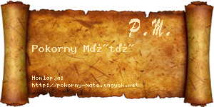 Pokorny Máté névjegykártya